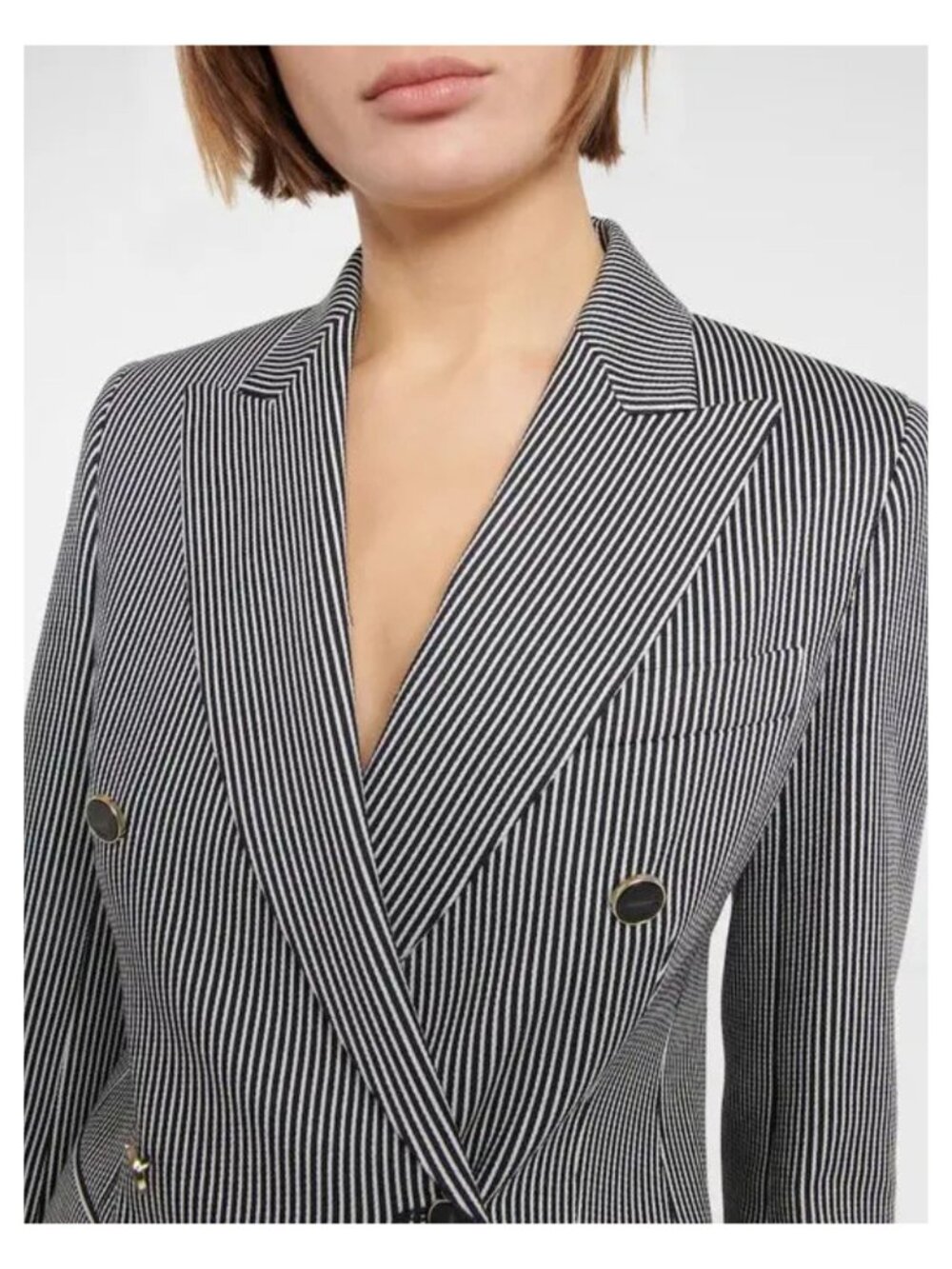 NWOT $1690 Max Mara Blazer Size 0 Striped Double Breasted Blue White